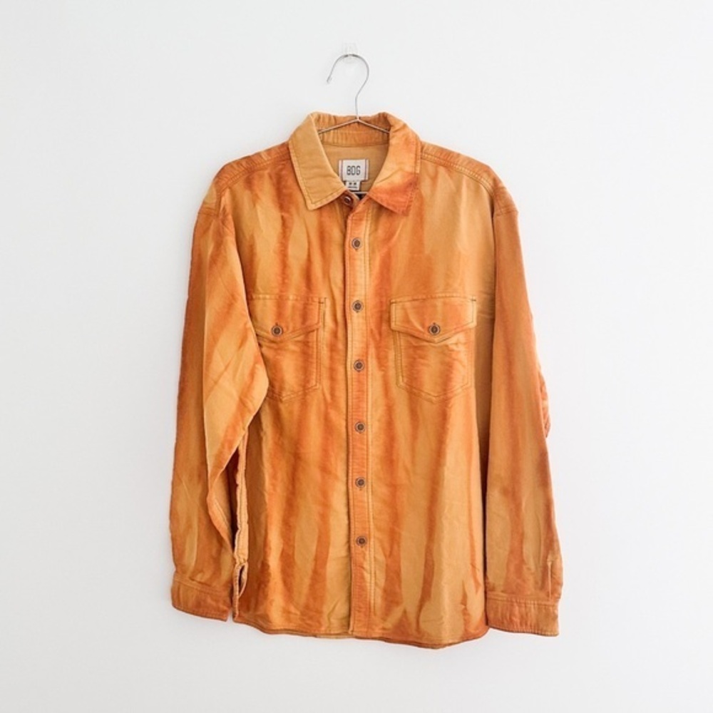 BDG Tie Dye Orange Overshirt Soft Flannel Cotton NWT